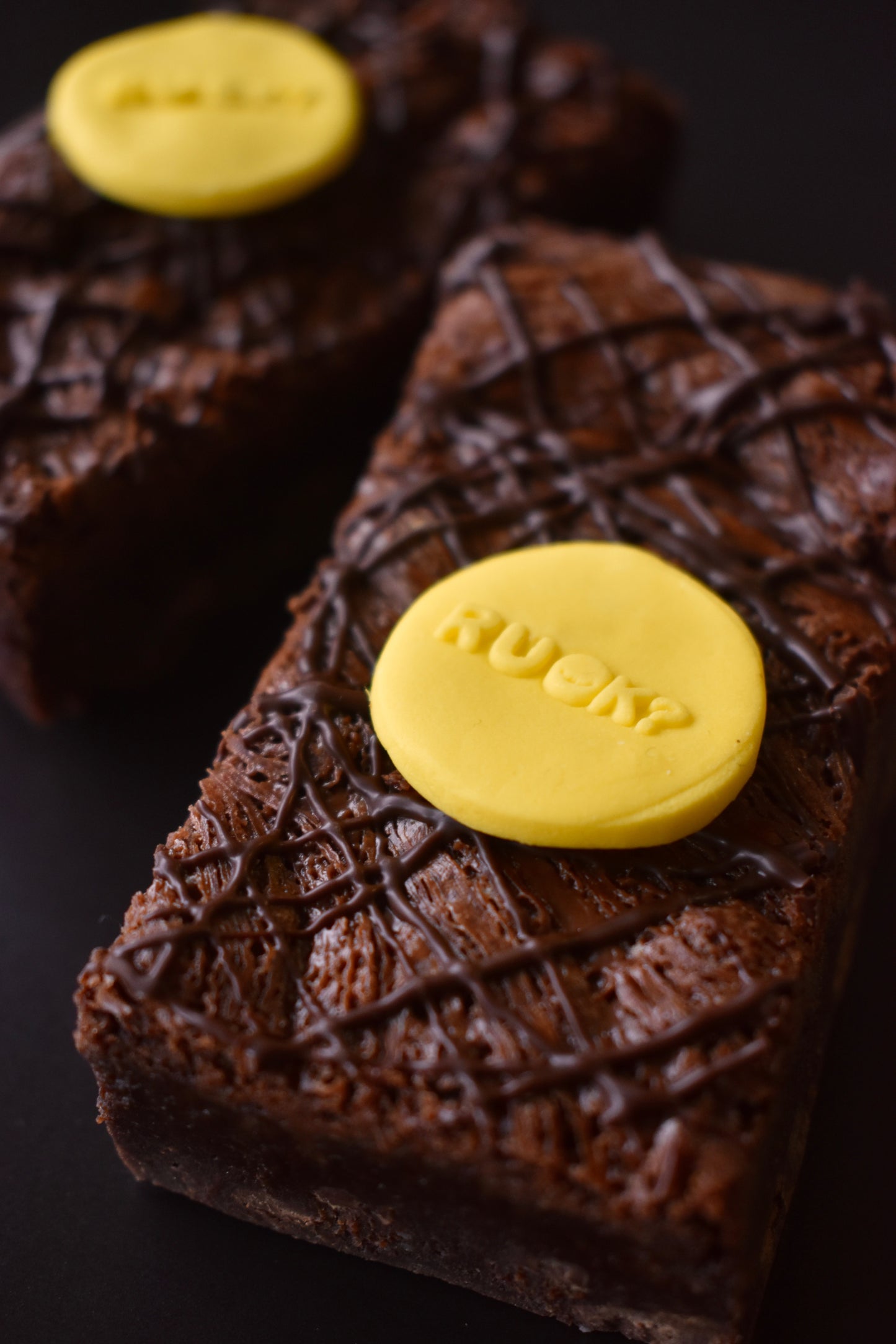 R U OK? gourmet brownies with edible disc imprinted with R U OK?